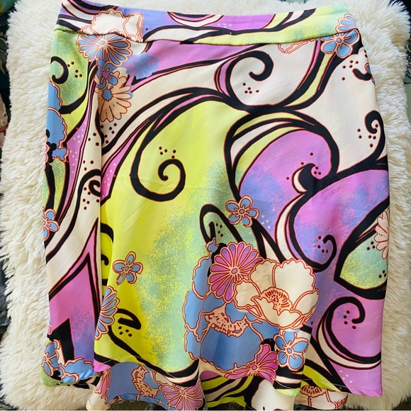 Free People “Phoebe” Purple Print Mini Skirt in Sugar and Spice - Picture 5 of 7